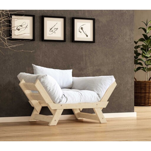 Fotoliu de gradina, Hanah Home, CPT8141-140, Natural/Alb