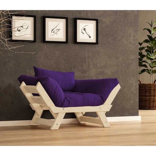 Fotoliu de gradina, Hanah Home, CPT8147-140, Natural / Mov