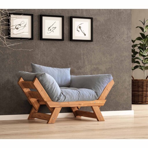 Fotoliu de gradina, Hanah Home, CPT8153-140, Tec / Gri