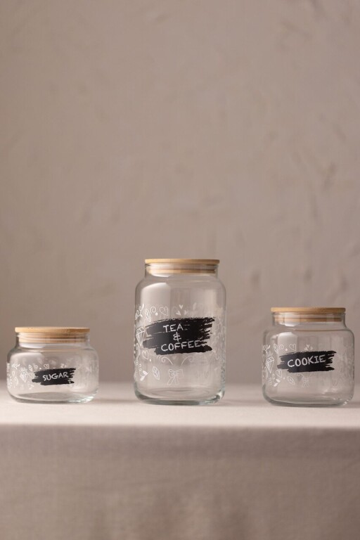 Set recipiente cu capac, Hermia, 127RKL1407, Borcan mediu: 8 x 8 x 10 cm / 635 ml (1 bucată), Transparent