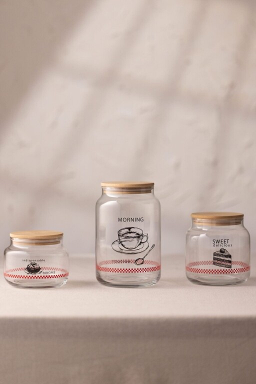 Set recipiente cu capac, Hermia, 127RKL1408, Borcan mediu: 8 x 8 x 10 cm / 635 ml (1 bucată), Transparent