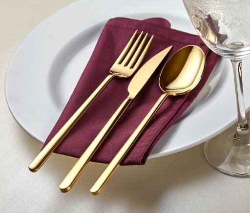 Set tacamuri, Hermia, 645DRM1203, Acoperit cu titan PVD, Auriu