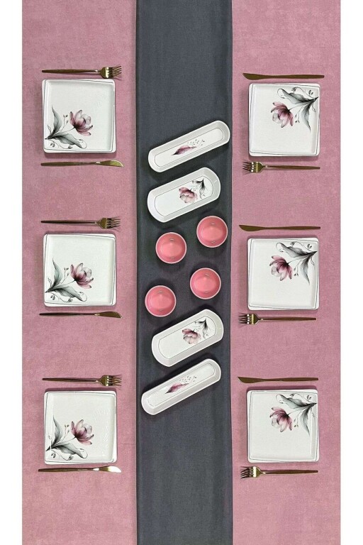 Set de mic dejun, Hermia, 759NRE1108, Platou: 20 x 6 x 3 cm (2 bucăți), Multicolor