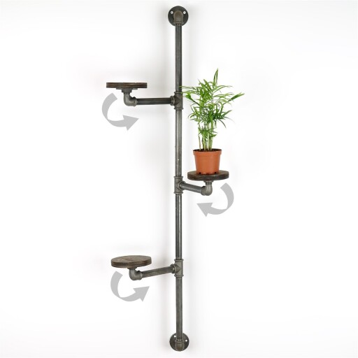 Suport pentru ghivece, BORURAF263, 114x31x12 cm, Argintiu