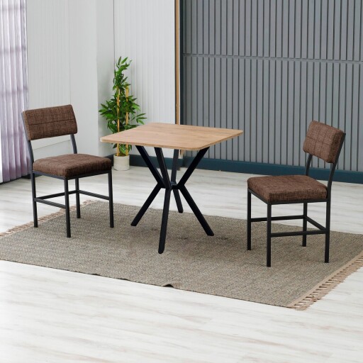 Set masa extensibila si scaune, 3 piese, Hanah Home, Dubai, Maro / Nuc