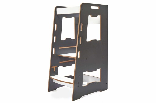 Turn de invatare, Hanah Home, Learning Tower, 40x90x50 cm, Antracit/Alb