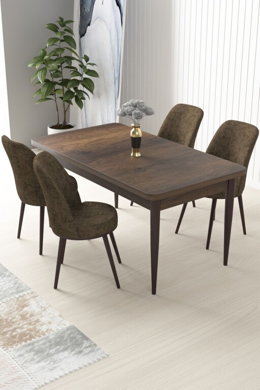 Set masă și scaune (5 bucăți), Hanah Home, Nil, Baroc / Maro