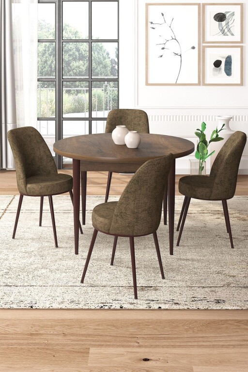 Set masă și scaune (5 bucăți), Hanah Home, Tor, Baroc / Maro
