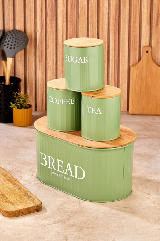 Set recipiente depozitare, Hermia, 289ALV1118, Dimensiune: 10 x 11 x 10 cm (3 bucăți), Verde