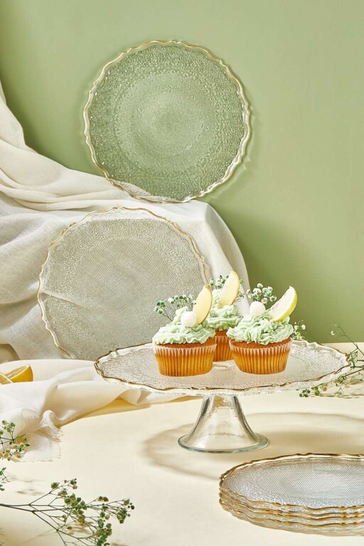 Set farfurii pentru desert, Hermia, 337GLZ1105, Suport: 28 cm (1 bucată), Transparent