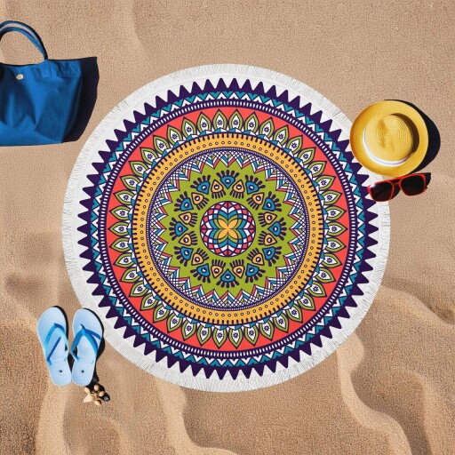 Prosop de plaja, L'essentiel Maison, BTR20217044, 150x150 cm, Multicolor