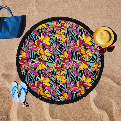 Prosop de plaja, L'essentiel Maison, BTR20217017, 150x150 cm, Multicolor