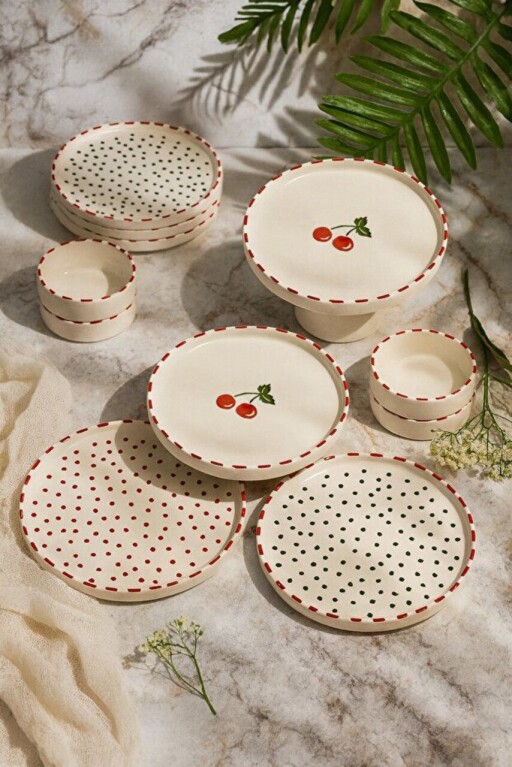 Set de mic dejun, Hermia, 430KSV1381, Bol: 10,5 x 10,5 x 3,5 cm (4 bucăți), Multicolor