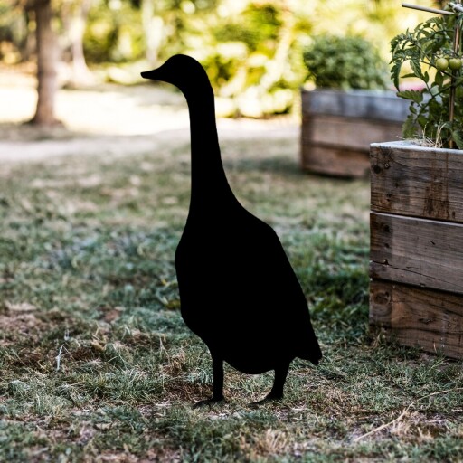 Obiect decorativ de grădină, Goose 04, 65x26 cm, Negru