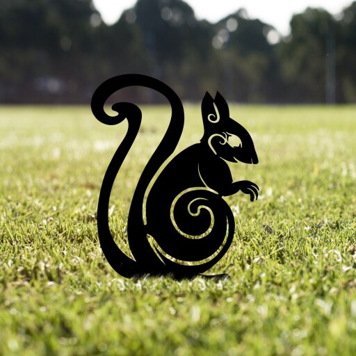 Obiect decorativ de grădină, Squirrel 01, 44x23 cm, Negru