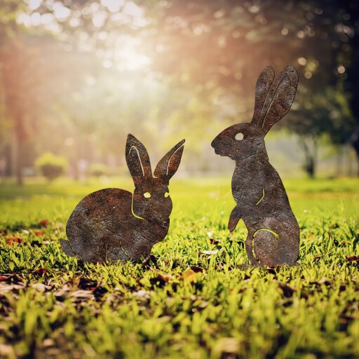 Set de obiecte decorative de grădină, Rabbits -A 01, Multicolor