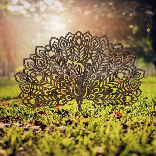 Obiect decorativ de grădină, Peacock -A 01, 53x61 cm, Multicolor