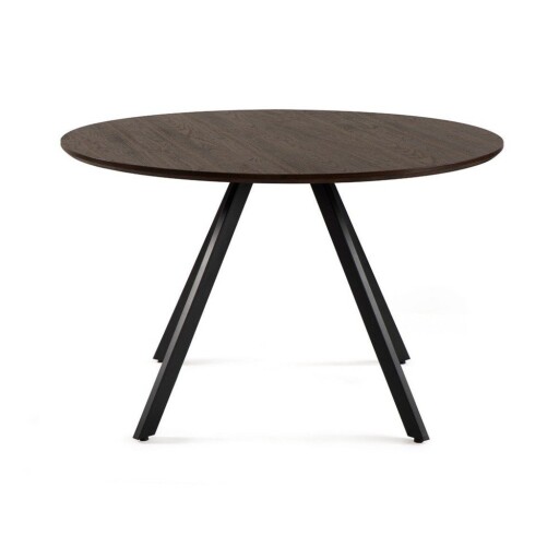 Masă de dining rotundă cu aspect de lemn de nuc ø 120 cm Rivo – Bonami Essentials