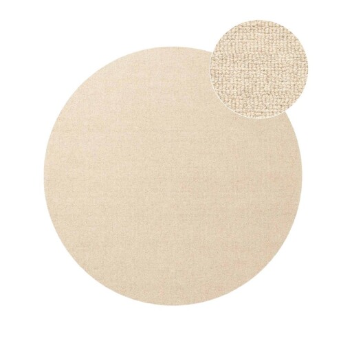 Covor bej țesut manual rotund din lână ø 200 cm Puristic Knots – Elle Decoration