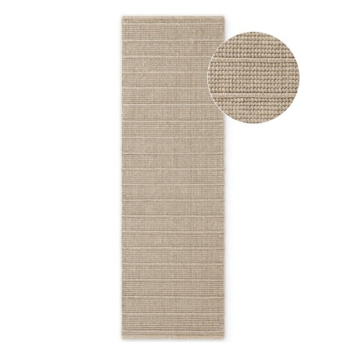Covor tip traversă bej țesut manual din lână 80x250 cm Camden Parker – Ted Baker