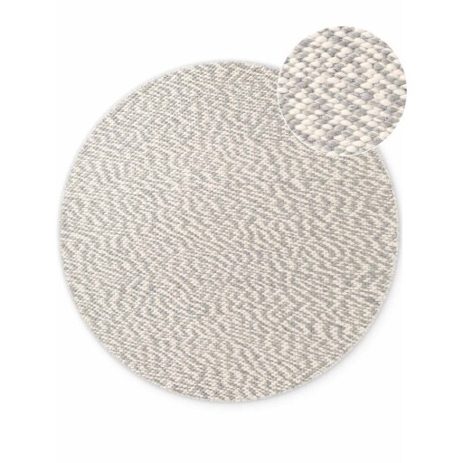 Covor gri deschis/crem țesut manual rotund din lână ø 160 cm Lyon Beans – Elle Decoration