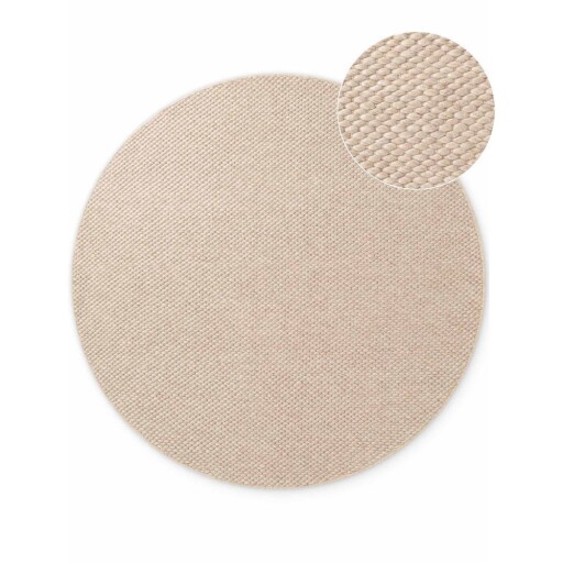 Covor bej țesut manual rotund din lână ø 160 cm Lyon Beans – Elle Decoration