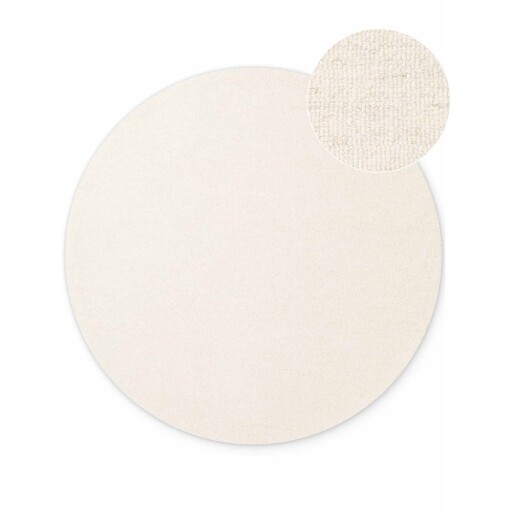 Covor crem țesut manual rotund din lână ø 160 cm Puristic Knots – Elle Decoration
