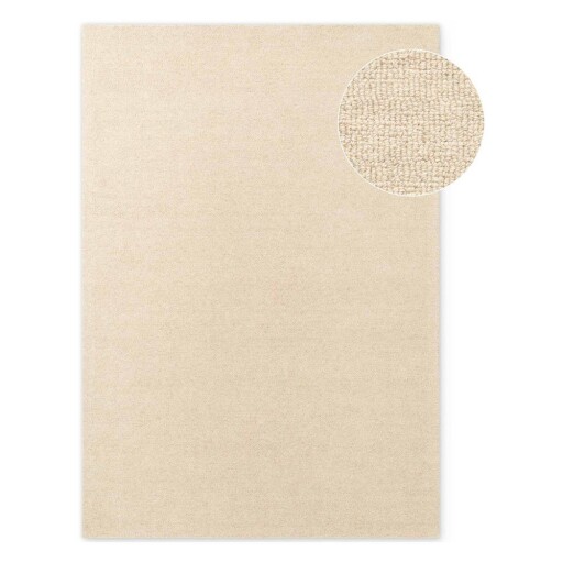 Covor bej țesut manual din lână 140x200 cm Puristic Knots – Elle Decoration
