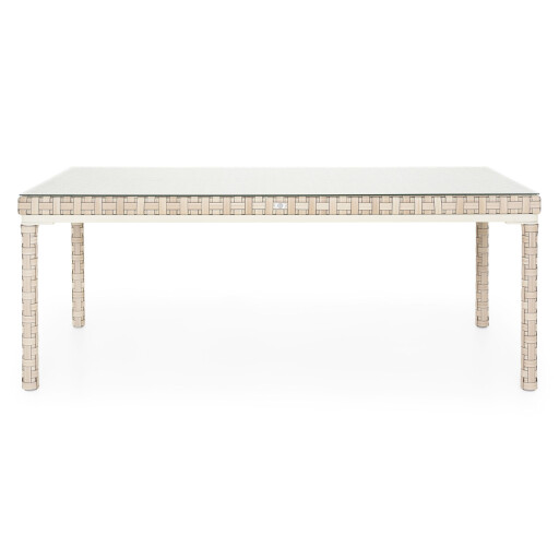 Masa dining pentru gradina/terasa Cielo, 200x100x76 cm, aluminiu/sticla securizata, gri