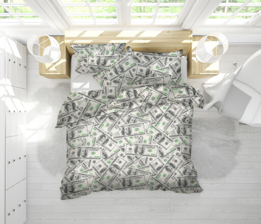 Set Alcam perna microfibra 50x70 cm si pilota matlasata 140x200 cm, Dollar Dream