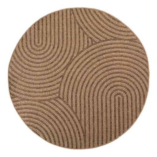 Covor pentru exterior și interior maro rotund ø 160 cm Timber 1401 – Ayyildiz Carpets