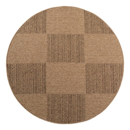Covor pentru exterior și interior maro rotund ø 120 cm Timber 1405 – Ayyildiz Carpets