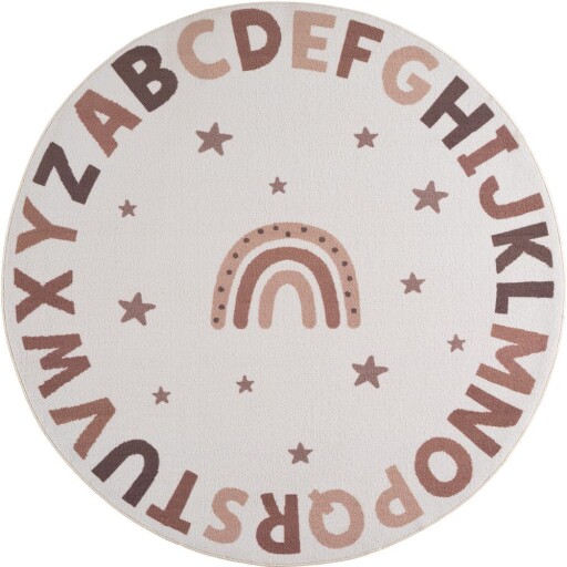 Covor pentru copii crem lavabil ø120 cm Coco 1133 – Ayyildiz Carpets