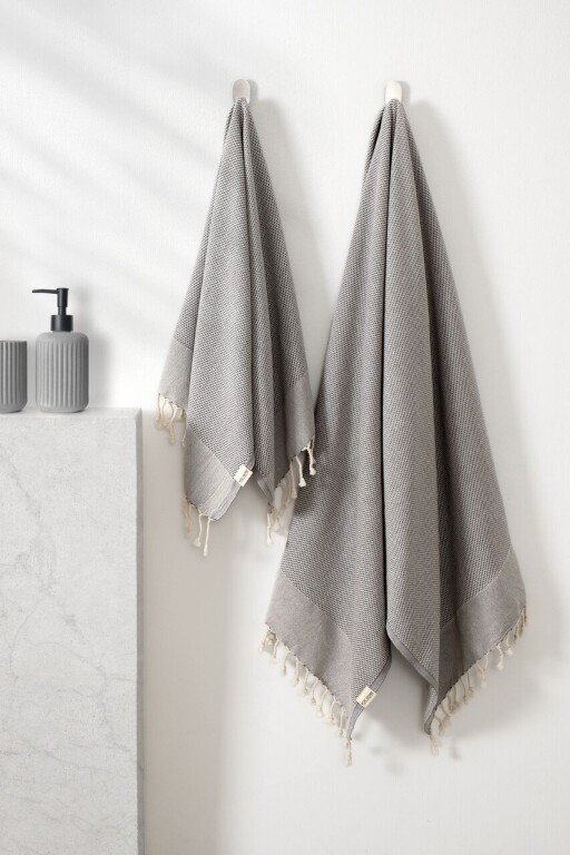 Set prosoape de baie, L'essentiel Maison, Retro, Bumbac, Antracit
