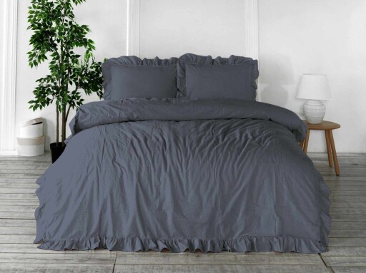 Lenjerie de pat dubla, L'essentiel Maison, Exclusive, Gri natural