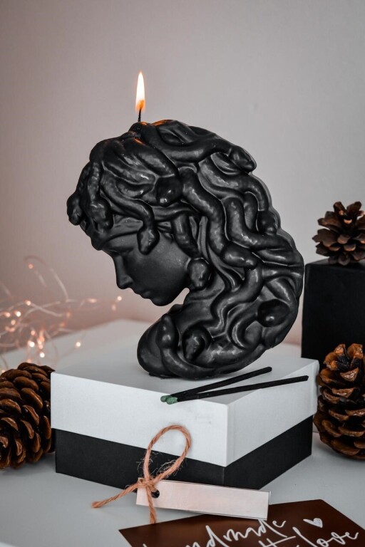 Lumanare, Ers1259, 15x13 cm, Negru