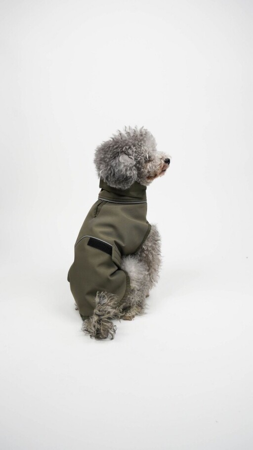 Hanorac pentru câini, Paws &amp; Whiskers, Shoft Shell Raincoat, Kaki