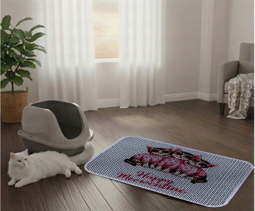 Covoras litiera pentru colectarea granulelor de nisip, Paws &amp; Whiskers, Cat Lıtter Mat 1, Multicolor