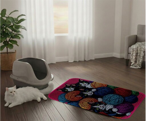 Covoras litiera pentru colectarea granulelor de nisip, Paws &amp; Whiskers, Cat Lıtter Mat 3, Multicolor