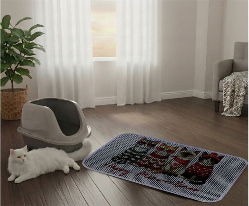 Covoras litiera pentru colectarea granulelor de nisip, Paws &amp; Whiskers, Cat Lıtter Mat 4, Multicolor