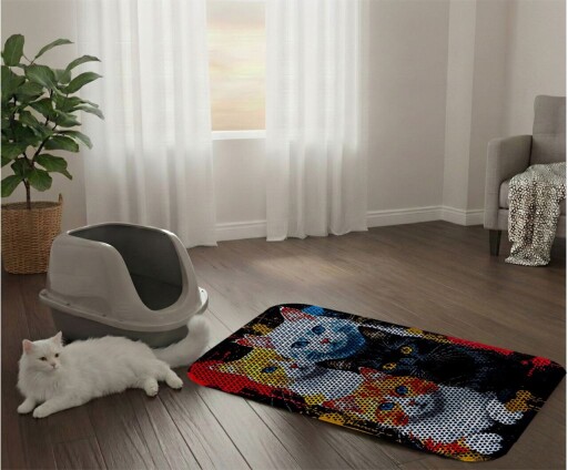 Covoras litiera pentru colectarea granulelor de nisip, Paws &amp; Whiskers, Cat Lıtter Mat 5, Multicolor