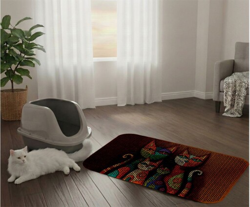 Covoras litiera pentru colectarea granulelor de nisip, Paws &amp; Whiskers, Cat Lıtter Mat 6, Multicolor