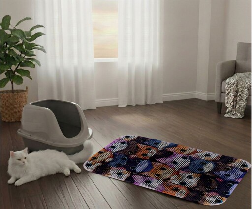 Covoras litiera pentru colectarea granulelor de nisip, Paws &amp; Whiskers, Cat Lıtter Mat 9, Multicolor