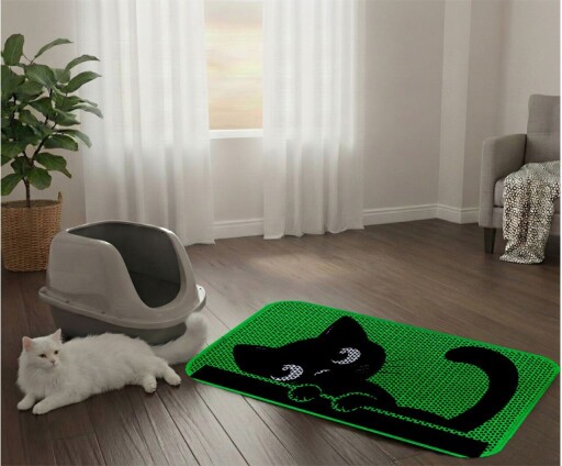 Covoras litiera pentru colectarea granulelor de nisip, Paws &amp; Whiskers, Cat Lıtter Mat 12, Multicolor