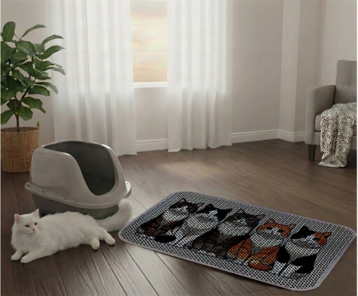 Covoras litiera pentru colectarea granulelor de nisip, Paws &amp; Whiskers, Cat Lıtter Mat 15, Multicolor