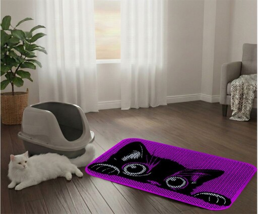 Covoras litiera pentru colectarea granulelor de nisip, Paws &amp; Whiskers, Cat Lıtter Mat 17, Multicolor