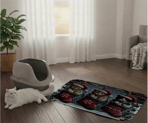 Covoras litiera pentru colectarea granulelor de nisip, Paws &amp; Whiskers, Cat Lıtter Mat 18, Multicolor
