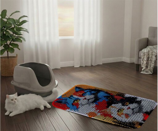 Covoras litiera pentru colectarea granulelor de nisip, Paws &amp; Whiskers, Cat Lıtter Mat 20, Multicolor