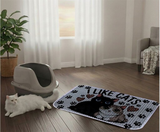 Covoras litiera pentru colectarea granulelor de nisip, Paws &amp; Whiskers, Cat Lıtter Mat 22, Multicolor