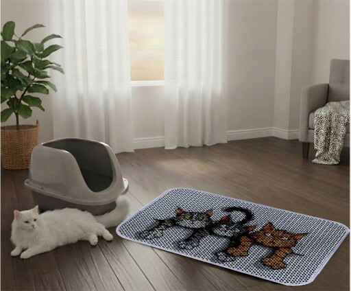 Covoras litiera pentru colectarea granulelor de nisip, Paws &amp; Whiskers, Cat Lıtter Mat 23, Multicolor